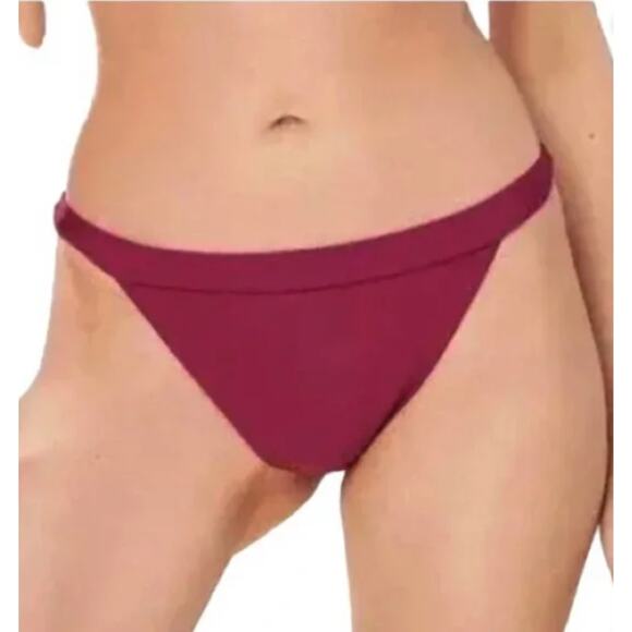 Andie Swim Bikini Bottom The Caicos Plum Red Large Swimwear Swimsuit - Picture 1 of 6